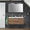 Leroy Merlin Mobile bagno sospeso con lavabo L 120 x H 48 x P 45 cm rovere ribbeck 2 cassetti per doppia vasca Madeo