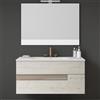 Leroy Merlin Mobile bagno sospeso con lavabo L 100 cm betulla e tortora 2 cassetti per vasca centrale Vision