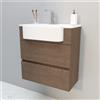 Leroy Merlin Mobile bagno sospeso con lavabo L 70 cm frassino scuro 2 cassetti per vasca centrale Paris