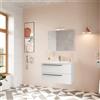 Leroy Merlin Mobile bagno sospeso con lavabo L 80 x H 55 x P 45 cm bianco opaco 2 cassetti per vasca centrale Mia