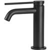 GATTONI RUBINETTERIA Rubinetto per lavabo a canna bassa getto laminare cristallino Circle two nero opaco GATTONI RUBINETTERIA