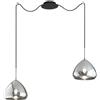 LA MIA LUCE Lampadario Glamour Glow cromo paralume fumo 2x E27 LA MIA LUCE