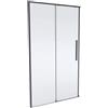 SANYCCES Porta doccia scorrevole L 98-100 cm x H 200 cm per nicchia in vetro trasparente SP. 8 mm, profilo opaco nero, serie Fit