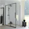 SANYCCES Pannello laterale per box doccia Fit L 69 x H 200cm, Sp. 8 mm vetro vetro senza finitura / trasparente profilo in alluminio nero laccato