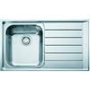 Franke Lavello integrato 1 vasca in inox argento FRANKE Neptune L 51 x L 86 cm, sgocciolatoio a destra