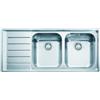 Franke Lavello integrato 2 vasche in inox argento FRANKE Neptune plus L 51 x L 116 cm, sgocciolatoio a sinistra