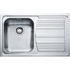 Franke Lavello integrato 1 vasca in inox argento FRANKE Logica Line L 50 x L 79 cm, sgocciolatoio a destra