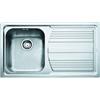 Franke Lavello integrato 1 vasca in inox argento FRANKE Logica Line L 50 x L 86 cm, sgocciolatoio a destra