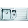 Franke Lavello integrato 1.5 vasche in inox argento FRANKE Logica Line L 50 x L 100 cm, sgocciolatoio a destra