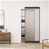 Leroy Merlin Porta scorrevole reversibile Ghost in vetro grigio e nero, L 96 x H 215 cm, con binario invisibile Ghost