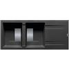 PYRAMIS Lavello integrato 2 vasche in granito nero PYRAMIS Kartesio L 50 x L 116 cm, reversibile