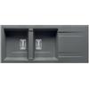 PYRAMIS Lavello integrato 2 vasche in granito grigio PYRAMIS Kartesio L 50 x L 116 cm, reversibile