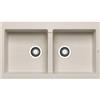 PYRAMIS Lavello integrato 2 vasche in granito beige PYRAMIS Athlos L 50 x L 86 cm