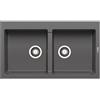 PYRAMIS Lavello integrato 2 vasche in granito grigio PYRAMIS Athlos L 50 x L 86 cm