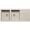 PYRAMIS Lavello integrato 2 vasche in granito beige PYRAMIS Athlos L 50 x L 116 cm, reversibile