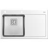 PYRAMIS Lavello integrato 1 vasca in vetro bianco PYRAMIS Crystalon L 53 x L 86 cm, sgocciolatoio a destra