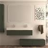 BADEN HAUS Mobile bagno sospeso con lavabo verde opaco per vasca centrale Modula
