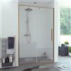 SANYCCES Porta doccia saloon L 200 cm x H 200 cm per nicchia in vetro trasparente SP. 8 mm, profilo dorato, serie Fit
