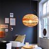 EGLO Lampadario Natura Amsfield nero paralume cammello E27 Ø38cm EGLO