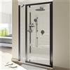 SANYCCES Fisso in linea Style L 200-50 cm x H 200 cm per nicchia in vetro trasparente SP. 8 mm, profilo nero, serie Style