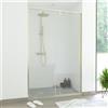 SANYCCES Porta doccia saloon L 200 cm x H 200 cm per nicchia in vetro trasparente SP. 8 mm, profilo dorato, serie Fit