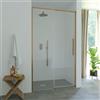 SANYCCES Porta doccia scorrevole L 200-160 cm x H 200 cm per nicchia in vetro trasparente SP. 8 mm, profilo satinato bronzo, serie Fit