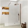 SANYCCES Box doccia walk-in Single, vetro 8 mm, H 200 cm, profilo oro rosa spazzolato