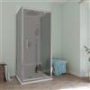 Leroy Merlin Box doccia con ingresso frontale L 80 x H 190 cm, in vetro trasparente profilo grigio cromato Bilbao
