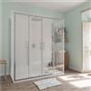 Leroy Merlin Box doccia con ingresso frontale L 170 x H 190 cm, in vetro trasparente profilo grigio cromato Bilbao