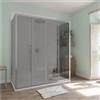 Leroy Merlin Box doccia con ingresso frontale L 170 x H 190 cm, in vetro trasparente profilo grigio cromato Bilbao
