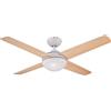 Inspire Ventilatore da soffitto LED Aveiro pale faggio, struttura bianco ø 122 cm, silenzioso con telecomando INSPIRE