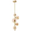 NOVECENTO Lampadario Glamour Fenix oro paralume miele 5x G9 NOVECENTO