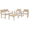 NATERIAL Salotto da giardino per 4 persone marrone Solis NATERIAL con cuscini in poliestere beige