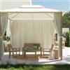 NATERIAL Gazebo 3 x 4 m in alluminio naturale, copertura bianca - Agora NATERIAL