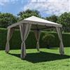 NATERIAL Gazebo 3 x 3 m in acciaio grigio antracite, copertura tortora - Yxis NATERIAL