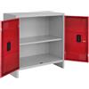 Leroy Merlin Armadio basso Pratiko Mini in acciaio, grigio e rosso L 60 x H 80 x P 40 cm 2 ante, da interno