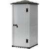 GAROFALO Casetta da giardino in PVC grigio 0.9 x 0.9 m, superficie esterna 0.81 m² e spessore parete 20 mm, con pavimento porta ad anta singola, GAROFALO Urban XS