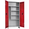 Leroy Merlin Armadio per scope Pratiko O in acciaio, grigio e rosso L 60 x H 179.5 x P 40 cm 2 ante, da interno