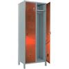 Leroy Merlin Armadio spogliatoio Pratiko Z in acciaio grigio/rosso L 68 x H 179.5 x P 35 cm 2 ante per interno