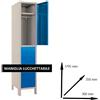 Leroy Merlin Armadio spogliatoio Monoblocco-Multi P35/A in acciaio grigio/blu L 36 x H 179.5 x P 35 cm 2 ante per interno