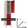Leroy Merlin Armadio spogliatoio Monoblocco-Multi P35/B in acciaio grigio/rosso L 36 x H 179.5 x P 35 cm 2 ante per interno