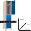 Leroy Merlin Armadio spogliatoio Monoblocco-Multi P50/A in acciaio grigio/blu L 36 x H 179.5 x P 50 cm 2 ante per interno