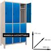 Leroy Merlin Armadio spogliatoio Monoblocco-Multi P35/E in acciaio grigio/blu L 100 x H 179.5 x P 35 cm 6 ante per interno