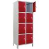 Leroy Merlin Armadietto multilocker Monoblocco 8 posti in acciaio grigio/rosso L 68 x H 179.5 x P 35 cm 8 ante per interno