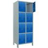 Leroy Merlin Armadietto multilocker Monoblocco 8 posti in acciaio grigio/blu L 68 x H 179.5 x P 50 cm 8 ante per interno