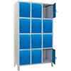 Leroy Merlin Armadietto multilocker Monoblocco 12 posti in acciaio grigio/blu L 100 x H 179.5 x P 50 cm 12 ante per interno