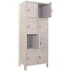 Leroy Merlin Armadietto multilocker Monoblocco 8 posti in acciaio grigio/grigio L 68 x H 179.5 x P 50 cm 8 ante per interno