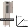 Leroy Merlin Armadio spogliatoio Monoblocco-Multi P35/G in acciaio grigio/grigio L 36 x H 179.5 x P 35 cm 2 ante per interno