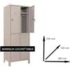 Leroy Merlin Armadio spogliatoio Monoblocco-Multi P35/H in acciaio grigio/grigio L 68 x H 179.5 x P 35 cm 4 ante per interno