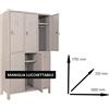 Leroy Merlin Armadio spogliatoio Monoblocco-Multi P35/I in acciaio grigio/grigio L 100 x H 179.5 x P 35 cm 6 ante per interno